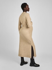 JoJo Maman Bébé Oatmeal Maternity Cable Knit Midi Dress - Image 2 of 4