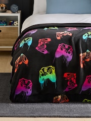 Black Drippy Gamer Super Soft Fleece Blanket - Image 1 of 6