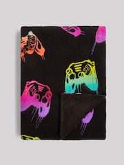 Black Drippy Gamer Super Soft Fleece Blanket - Image 4 of 6