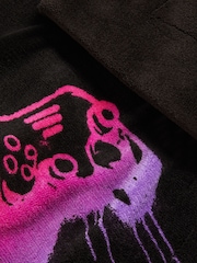 Black Drippy Gamer Super Soft Fleece Blanket - Image 6 of 6