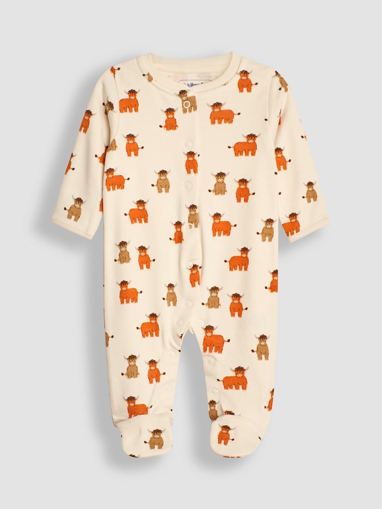 Rostfarbene Kuh - Jojo Maman Bébé – Schlafanzüge aus Baumwolle mit Tiermotiv und Füßen, 3er-Pack - Bild 2 von 8 Rostfarbene Kuh - Jojo Maman Bébé – Schlafanzüge aus Baumwolle mit Tiermotiv und Füßen, 3er-Pack - Bild 2 von 8
