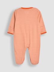 JoJo Maman Bébé Rust Cow Cotton Footed Animal Print Sleepsuits 3-Pack - Image 7 of 8