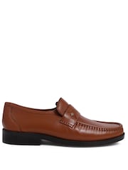 Brązowy - Pavers Gents Black Moccasin Smart Shoes - Image 1 of 5