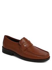 Brązowy - Pavers Gents Black Moccasin Smart Shoes - Image 2 of 5