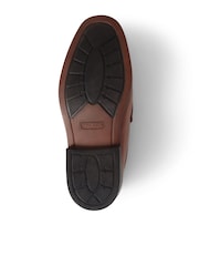 Brązowy - Pavers Gents Black Moccasin Smart Shoes - Image 4 of 5