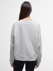 Barbour® International Cream Franchesca Logo 100% Cotton Sweatshirt - Image 3 of 6