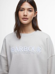 Barbour® International Cream Franchesca Logo 100% Cotton Sweatshirt - Image 4 of 6