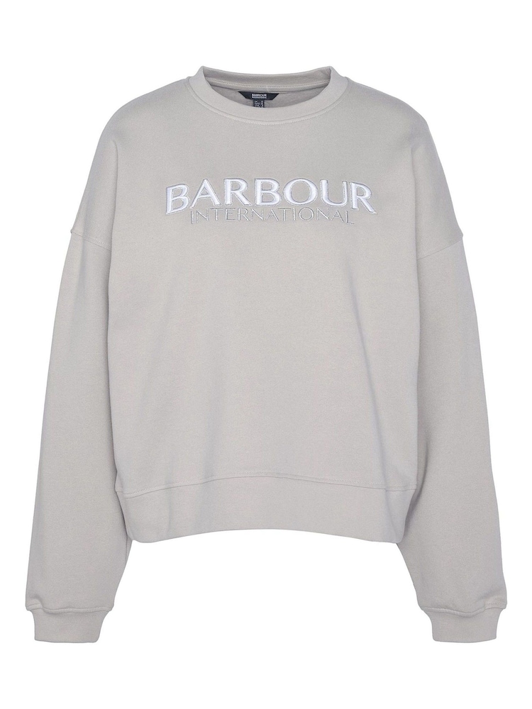 Barbour® International Cream Franchesca Logo 100% Cotton Sweatshirt - Image 6 of 6