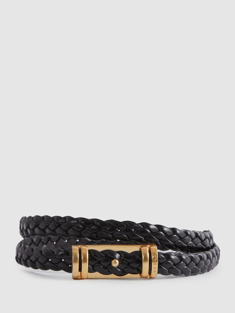 Reiss Black Lara Woven Leather Belt - Image 1 of 4 Reiss Black Lara Woven Leather Belt - Image 1 of 4