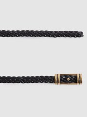 Reiss Black Lara Woven Leather Belt - Image 3 of 4