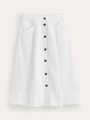 Boden White Petra 100% Linen Midi Skirt - Image 4 of 5