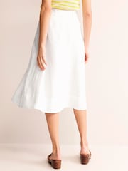 Boden White Petra 100% Linen Midi Skirt - Image 5 of 5
