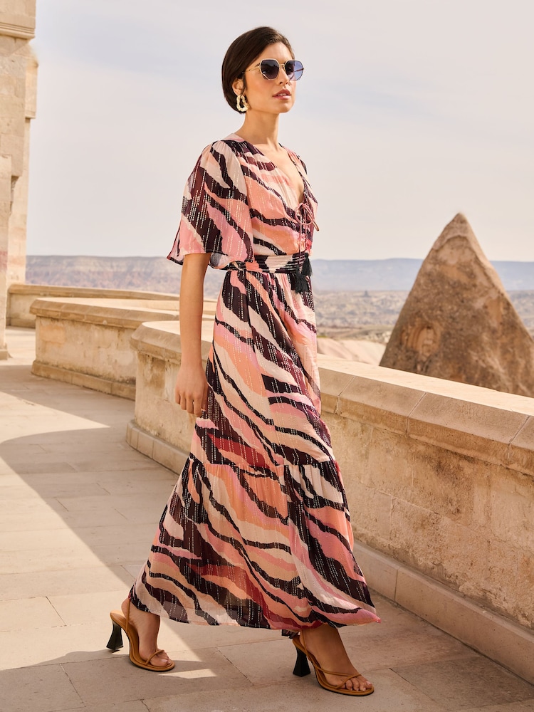 Love & Roses – bedrucktes Midikleid mit gerafften Flatterärmeln - Bild 4 von 4 Love & Roses – bedrucktes Midikleid mit gerafften Flatterärmeln - Bild 4 von 4