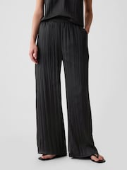 Gap Black Crinkle Texture Satin Trousers - Image 2 of 5