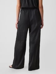 Gap Black Crinkle Texture Satin Trousers - Image 3 of 5