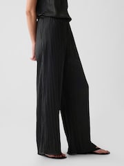 Gap Black Crinkle Texture Satin Trousers - Image 4 of 5