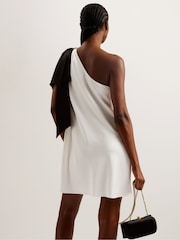Ted Baker Cream Midori Ruched Mini Dress With Bow - Image 3 of 6
