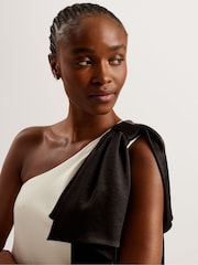 Ted Baker Cream Midori Ruched Mini Dress With Bow - Image 4 of 6