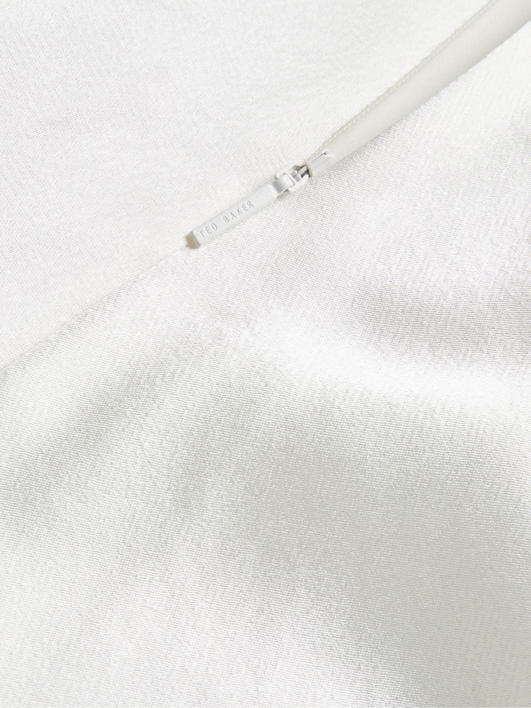 Ted Baker Cream Midori Ruched Mini Dress With Bow - Image 6 of 6