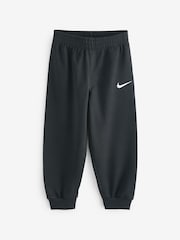 Czarny - Nike Little Kids Essential Marl Crew Tracksuit Set - Image 3 of 3