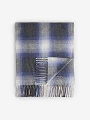 Grey/Blue Ombre Check Woven Scarf - Image 3 of 5