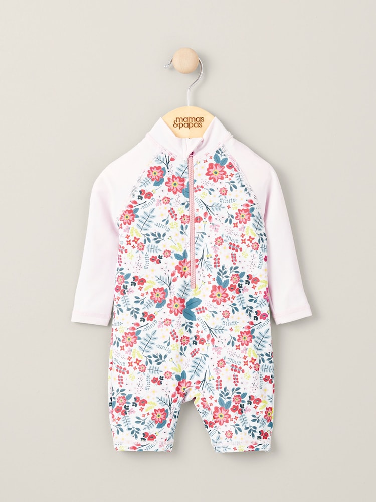 Mamas & Papas солнцезащитный рашгард с длинными рукавами и цветочным принтом - Image 1 of 3