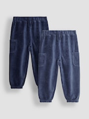 Mornarica modra & denim modra - Komplet hlačnih hlač iz velurja za prosti čas Jojo Maman Bébé 2 - Slika 1 iz 7
