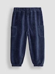 Mornarica modra & denim modra - Komplet hlačnih hlač iz velurja za prosti čas Jojo Maman Bébé 2 - Slika 2 iz 7