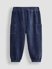 Mornarica modra & denim modra - Komplet hlačnih hlač iz velurja za prosti čas Jojo Maman Bébé 2 - Slika 3 iz 7
