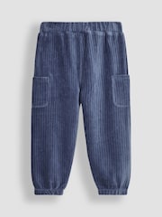 Mornarica modra & denim modra - Komplet hlačnih hlač iz velurja za prosti čas Jojo Maman Bébé 2 - Slika 5 iz 7
