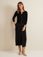 Phase Eight Black Button Through Robin Cardigan - Image 3 of 6