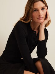 Phase Eight Black Button Through Robin Cardigan - Image 4 of 6