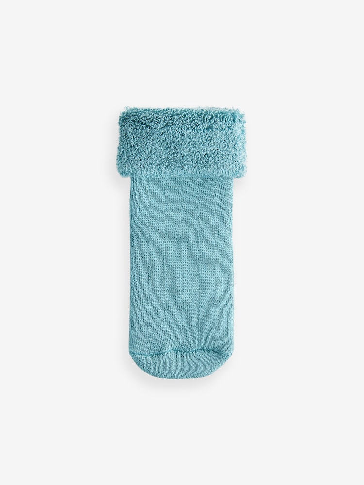 Blue Towelling Socks 4 Pack (0mths-2yrs) - Image 2 of 5