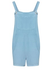 Yours Curve Blue 100% Cotton Limited Dungaree Shorts - Image 6 of 6