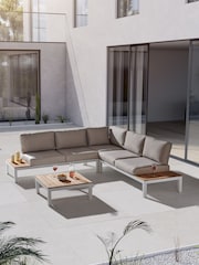 Kettler White Elba Garden Low Lounge Corner Set with Coffee Table - Image 1 of 2