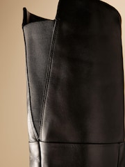 Black Leather Premium Over The Knee Heeled Boots - Image 10 of 10