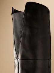 Black Leather Premium Over The Knee Heeled Boots - Image 9 of 10