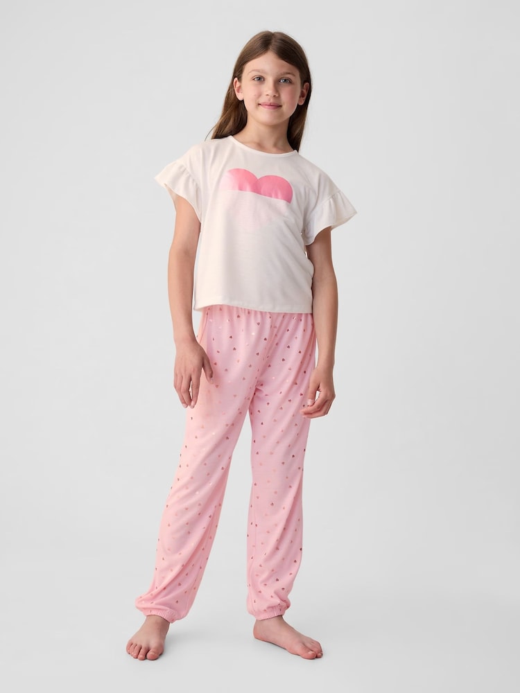 Gap White Graphic Short Sleeve Pyjama Set (4-13yrs) - Image 1 of 3