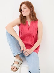 FatFace Cassie Red Embroidered Cami Vest - Image 4 of 5