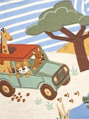 JoJo Maman Bébé Blue Safari Scene Applique Top - Image 3 of 3
