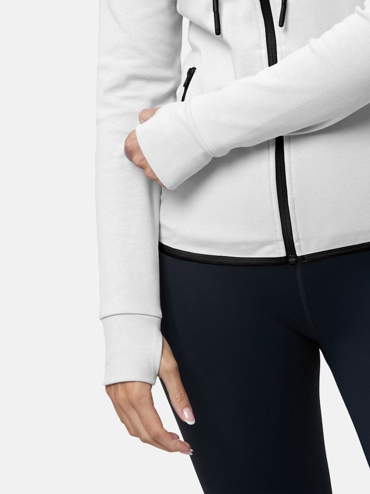 Gym + Coffee White Chill Zip Womens Hoodie - Image 4 of 4