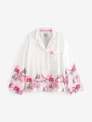 Bath & Body Works Pink/Cream Button Through Ski Pyjamas - Image 7 of 9