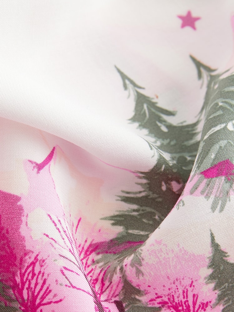 Bath & Body Works Pink/Cream Button Through Ski Pyjamas - Image 9 of 9