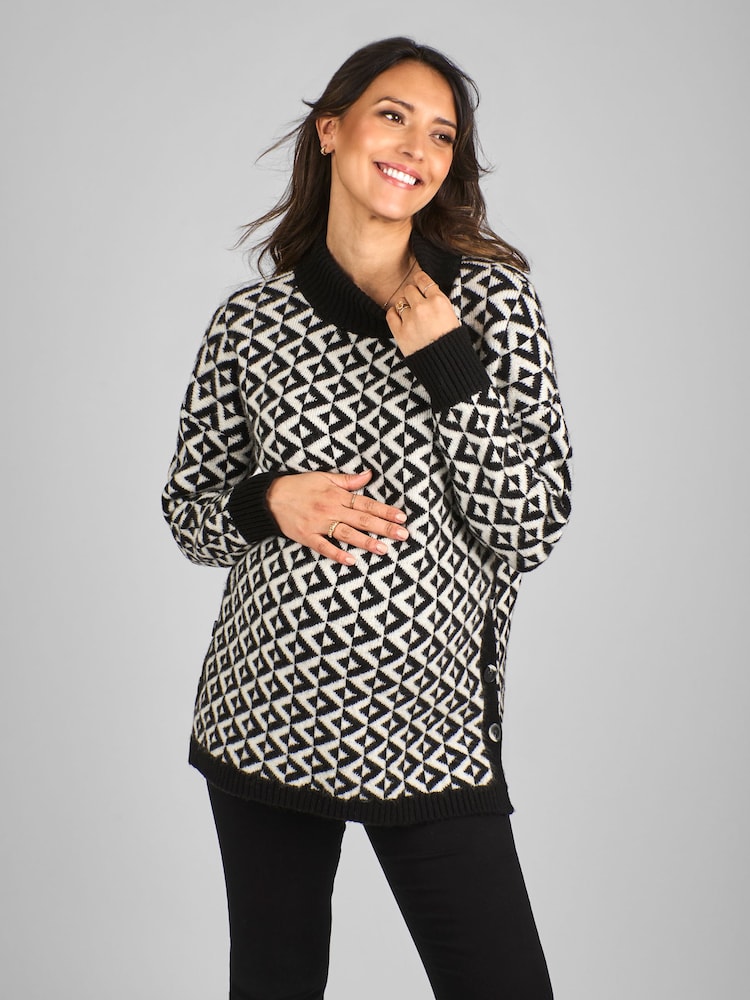 Jojo Maman Bébé Maternity de gola alta e amamentação Jumper - Imagem 1 de 4