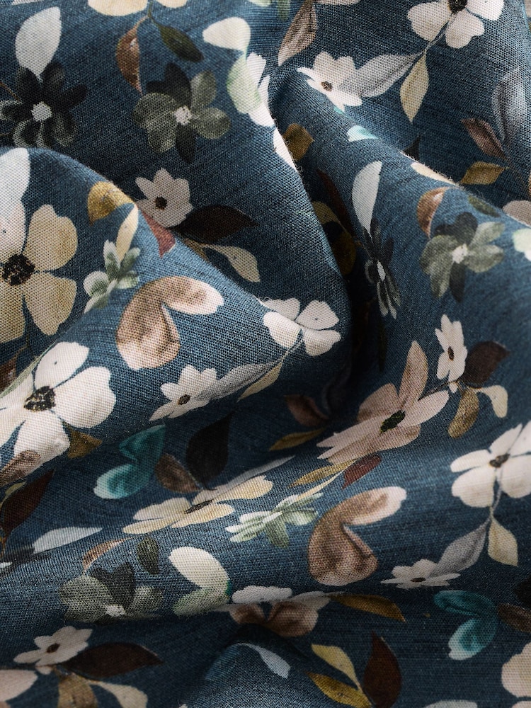 Blue Ditsy Floral Slim Fit Signature Single Cuff 100% Cotton Formal Shirt - Image 5 of 5