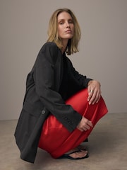 Red Satin Midi Skirt - Image 2 of 4