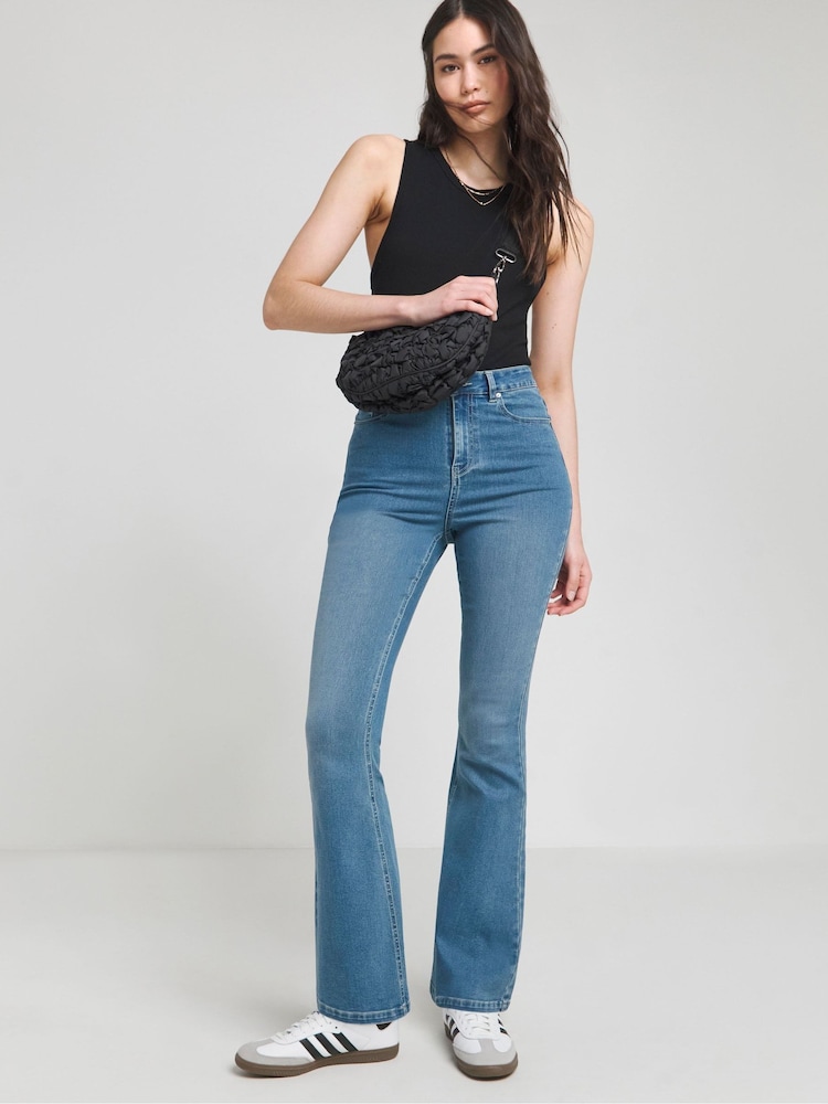 Azul - Simply Be Alto Waist Super Stretch Flared Jeans - Imagen 1 de 5 Azul - Simply Be Alto Waist Super Stretch Flared Jeans - Imagen 1 de 5