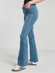 Azul - Simply Be Alto Waist Super Stretch Flared Jeans - Imagen 3 de 5