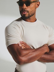 Tailored Athlete White Muscle Fit Fine Tipped T-Shirt - Image 3 of 6