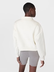 Sweaty Betty Lily White Powerhouse Collared Sweatshirt - Image 4 of 7